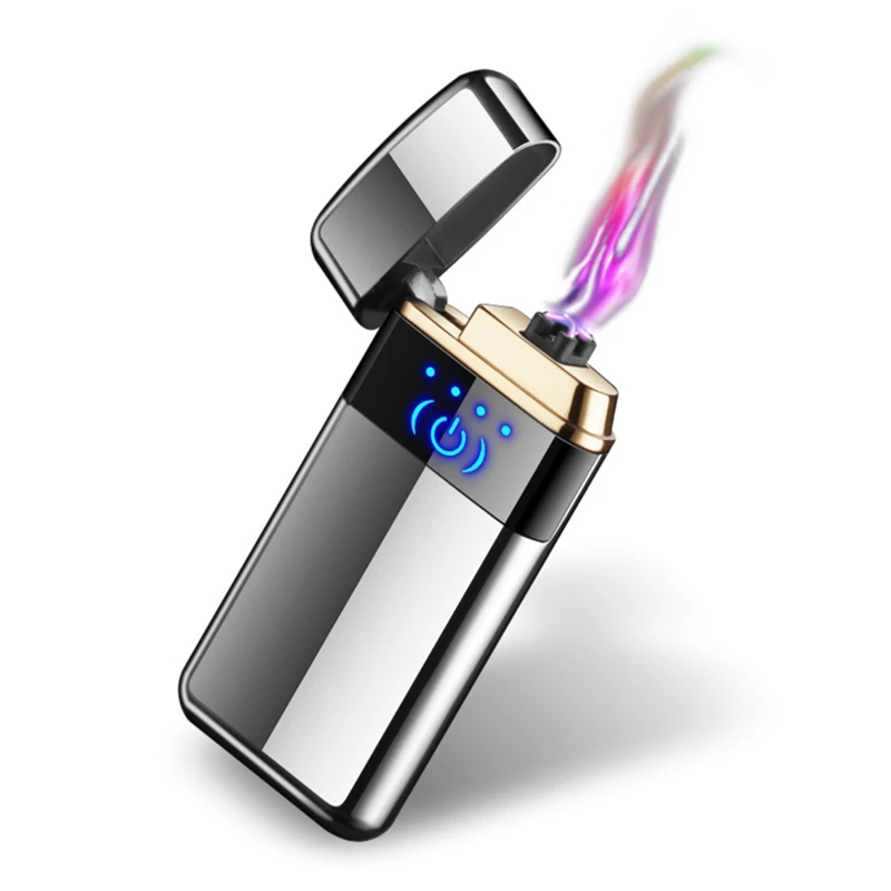 New Electric Lighter With LED Power Display USB Charging Cigarette Lighter Windproof Arc Plasma Lighters Gadgets For Men