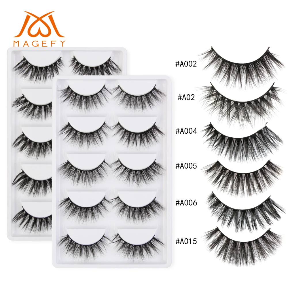 MAGEFY 5 Pairs/Pack Mink Eyelashes 3d Mink Lashes Extension Natural Long False Eyelashes Handmade Plastic Cotton Stalk Fake Lash MAGEFY 5 Pairs/Pack Mink Eyelashes 3d Mink Lashes Extension Natural Long False Eyelashes Handmade Plastic Cotton Stalk Fake Lash
