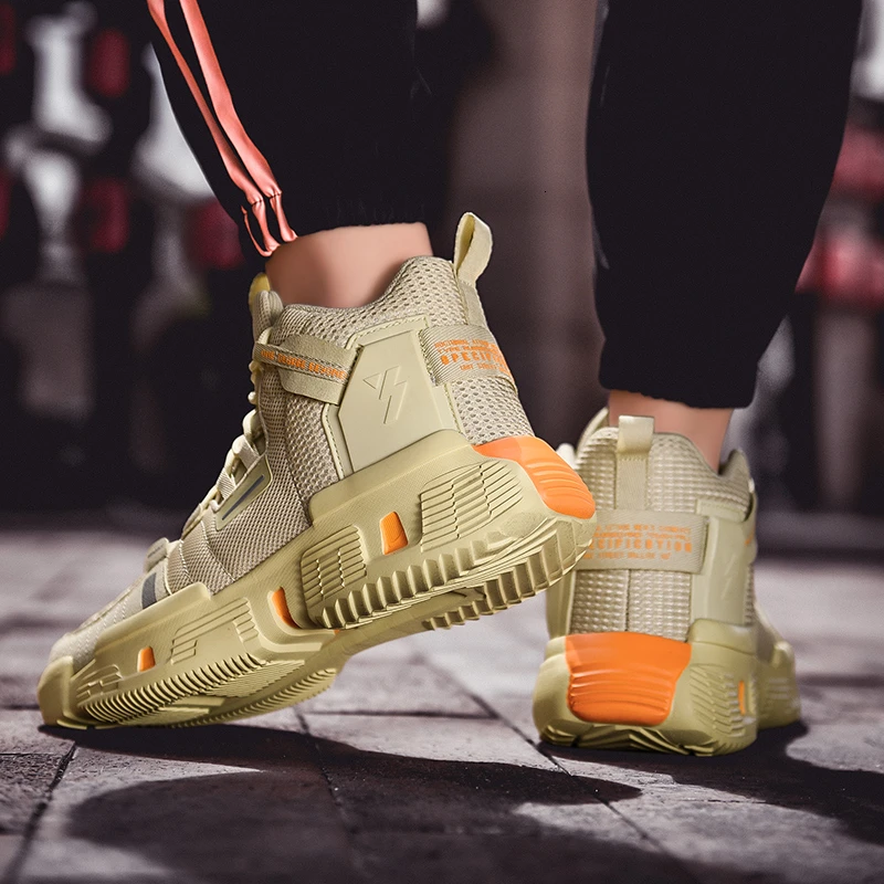 Hot Sale Men Casual Shoes Breathable Lightweight Mesh Sport Shoes Comfortable Flat Male Outdoor brand Shoes Men High-top Sneaker