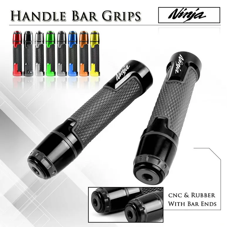 7/8 ''аксессуары для мотоциклов, алюминиевый ЧПУ резиновый гелевый руль, заглушка, рукоятка для рук, для KAWASAKI NINJA 650 ER6N ER6F