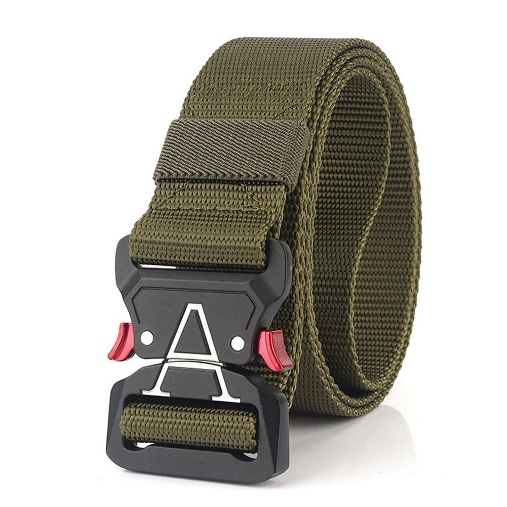 Army Green Мужской военный тренировочный пояс 3,8 см, широкий Тактический нейлоновый ремень, многоцелевой быстросъемный армейский ремень с пряжкой - Цвет: Army Green