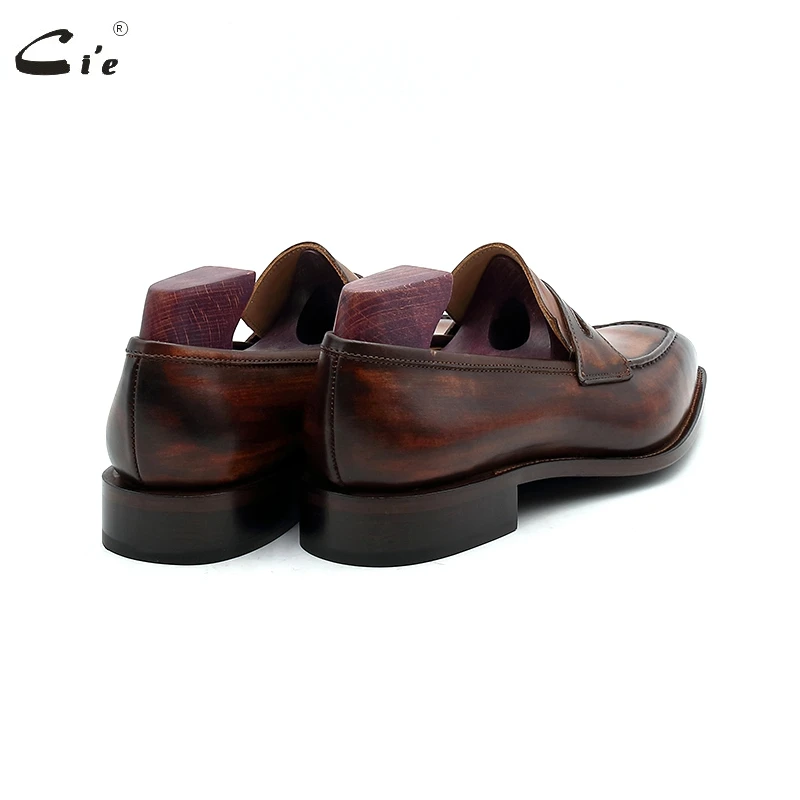 Goodyear welted loafer men formal shoes leather sole shoes for men office dress patina brown business leather loafer 213