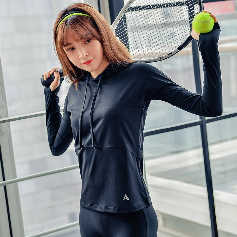 

Hooded Fitness Tops, Quick-drying Wicking, Long Sleeve Yoga Clothes, Long Sleeve Sweater, Women