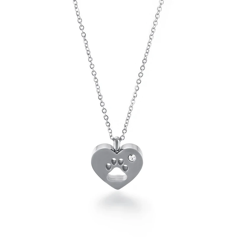 Cubic Zircon MINI Heart Pendant Necklaces For Women Gold/ Stainless Steel Cute Footprint Link Chain Choker Jewellery | Украшения и