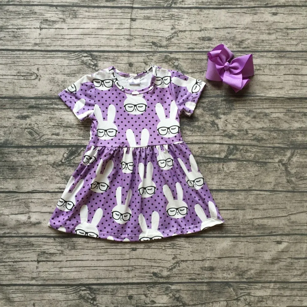 Summer Toddler Baby Kids Girl Dress Easter Cartoon Rabbit Bunny Tutu Dress A Line Dresses Party Cotton Clothes