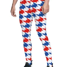 Креативный флаг Ele мужские ts с клетчатым штаны с геометрическим узором мужские Леггинсы с карманами Высокая талия на День Благодарения компрессионные полная длина B