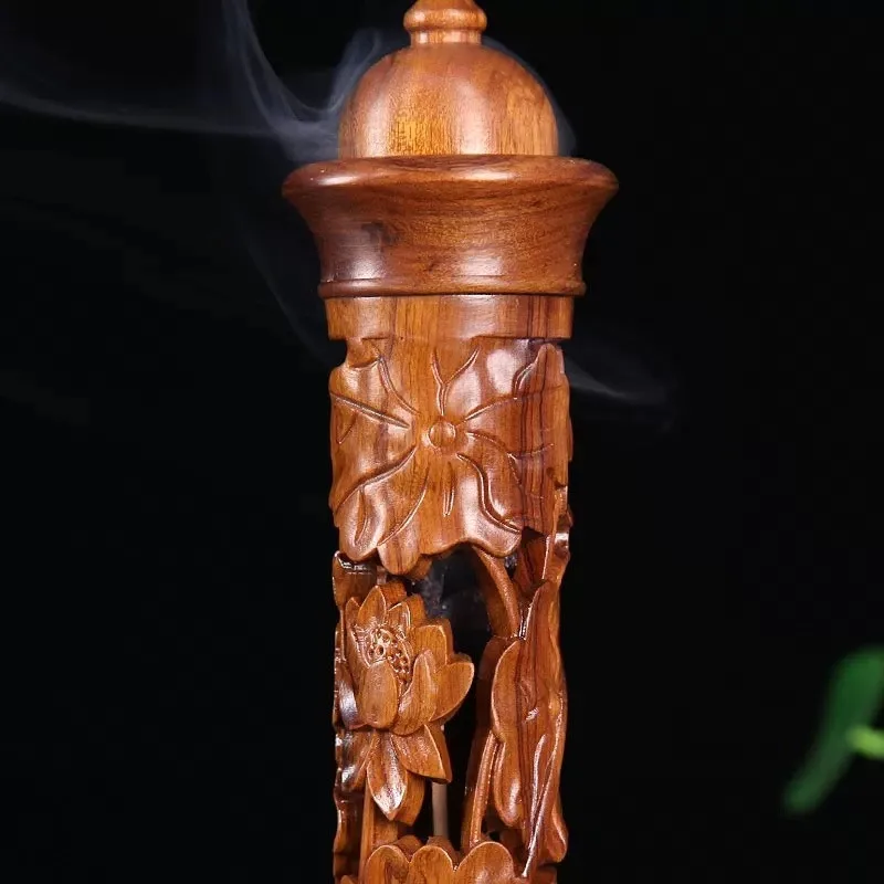 Redwood вертикальный полый курильница для благовоний, сандаловых палочек подставка для ароматических палочек деревянная печь для ароматерапии Буддийские принадлежности, домашний декор