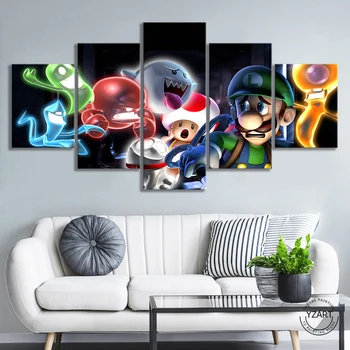 

Luigi's Mansion Dark Moon Game Poster Canvas Paintings Mario Bros Luigi Cartoon Picture Wall Decor Paintings Bedroom Decoration