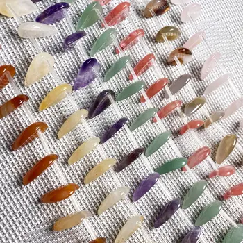 

Natural Stone Agates Beaded Leaf shape Loose Spacer Beads for Jewelry Making Necklace DIY Bracelet Accessories 13x18mm