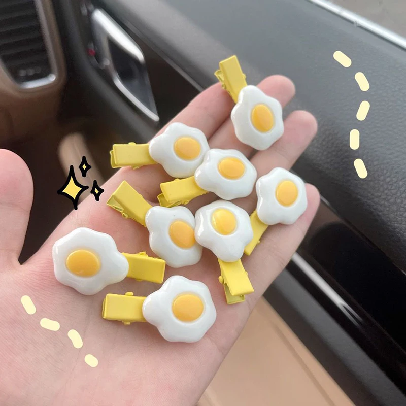 White Fried Egg Omelette Women & Kids Headwear Barrettes Hairgrips Hair Clips & Pins Bobby Pins Elastic Bands Ponytail Holders