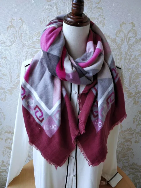 Итальянский модный Бренд liu. jo женские шарфы, летние модные шарфы высокого качества - Цвет: Темно-бордовый