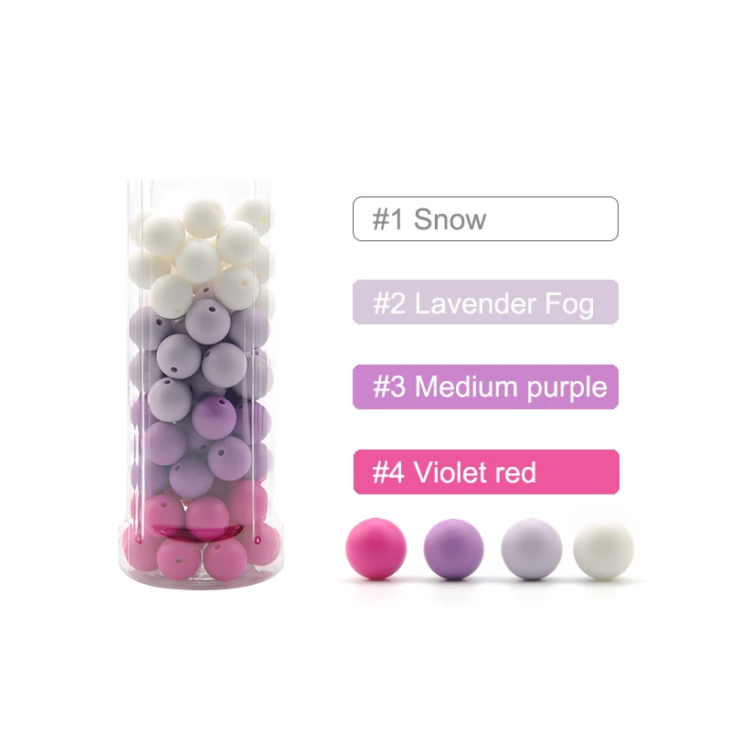 LOFCA 9mm Loose Beads 100pcs/lot Silicone Teether Round Baby Food Grade Teething Beads DIY Chewable Colorful Teething For Infant 3