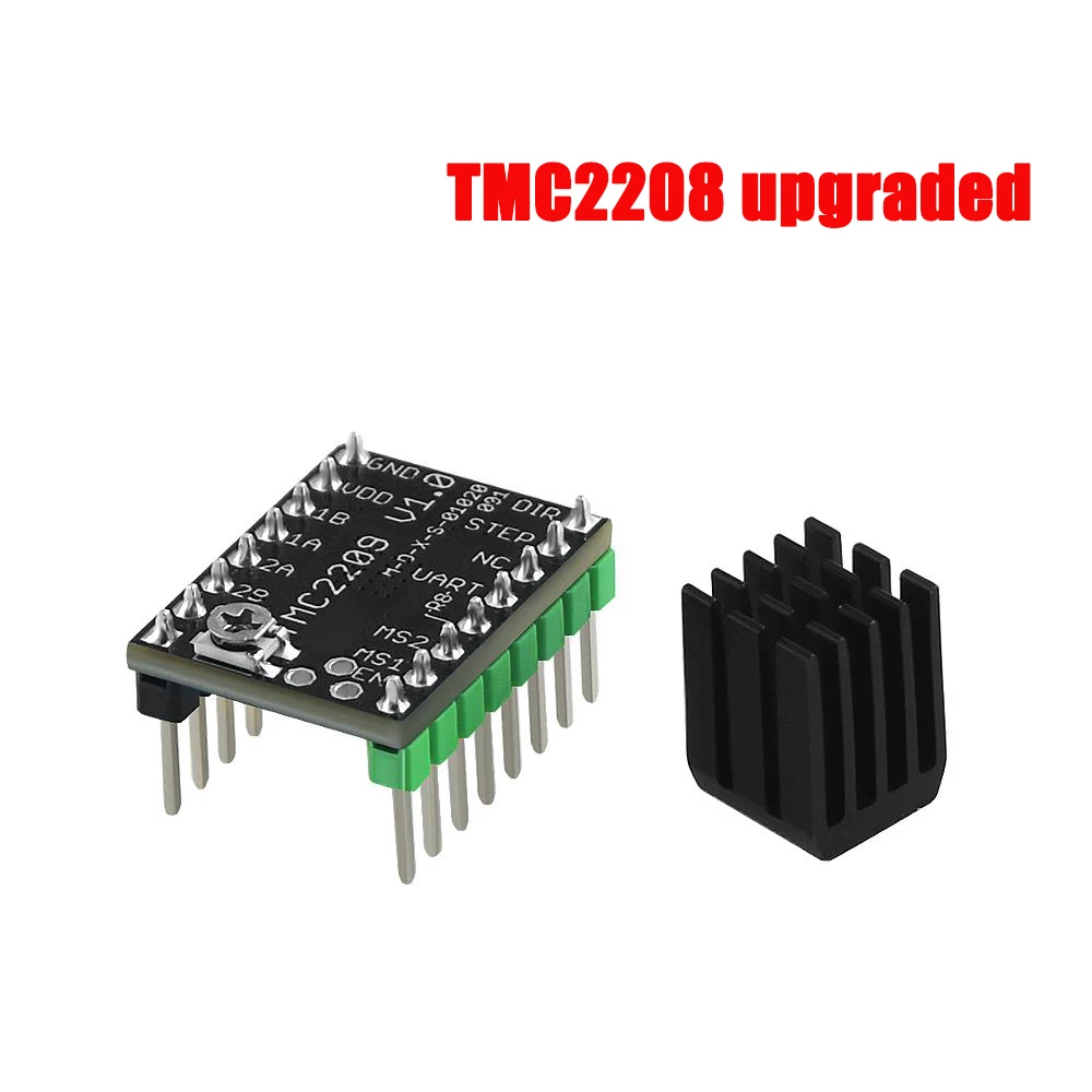 1 шт. Stepstick TMC2208 TMC2209 Драйвер шагового двигателя супер тихий с новыми радиаторами Замена для SKR V1.3 плата управления MKS GEN - Цвет: TMC2209 V1.0