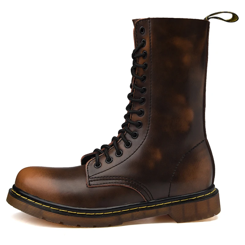 Brown YHKLERZU; коллекция года; женская обувь из натуральной кожи; зимние ботинки; повседневная обувь для мужчин и женщин; сезон весна; Botas Mujer; женские ботильоны - Цвет: Brown