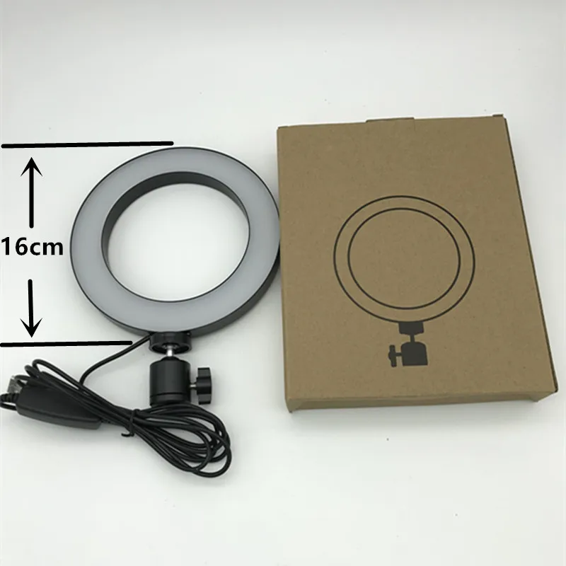 16 см Dimmable 5500K USB заполняющий светодиодный кольцевой свет с контроллером комплект для макияжа телефона камеры селфи Лайт 3E16 - Цвет: A
