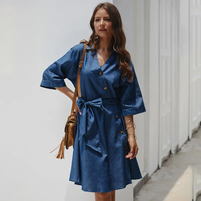Belle Poque женское платье-свитер на пуговицах осеннее платье Vestidos однотонные элегантные платья с длинным рукавом Свободные офисные платья