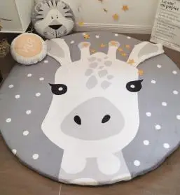 G Игровой коврик мультфильм животных Детская мозаика новорожденных ползание младенца одеяло хлопок Круглый Пол коврик, мат для Детская комната Декор - Цвет: G