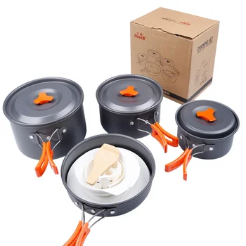 

Quality Outdoor Camping Cookware Set Portable Utensils 4-5 Persons Bowl Pot Spoon Tableware Cooking Tools Travel Picnic Set