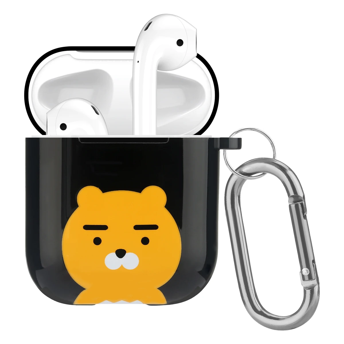 Мультяшный чехол для наушников с крючком для Airpods, чехол, милый силиконовый защитный чехол для наушников с Bluetooth-1 поколение, 6 цветов - Цвет: 01