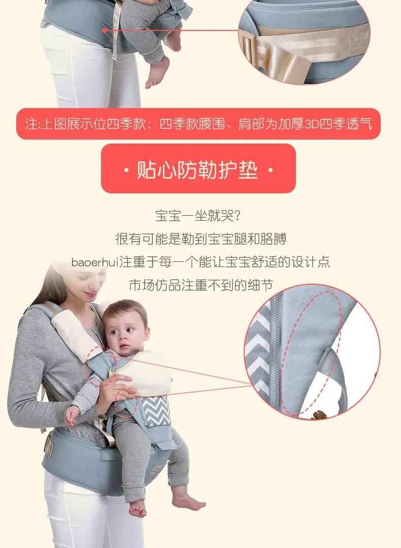0-36 Months Bow Breathable Front Facing Baby Carrier Hipseat Multifunction Infant Comfortable Sling Backpack Pouch Wrap Carriers