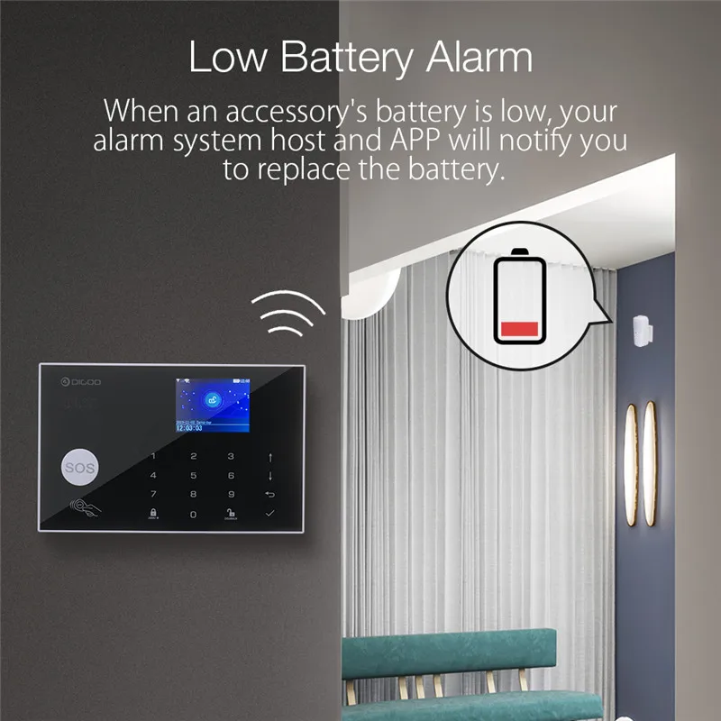 DIGOO DG-ZXG30 Wireless WIFI GSM Home Security Alarm System Kit APP Control With Auto Dial Motion Detector Sensor Burglar Alarm