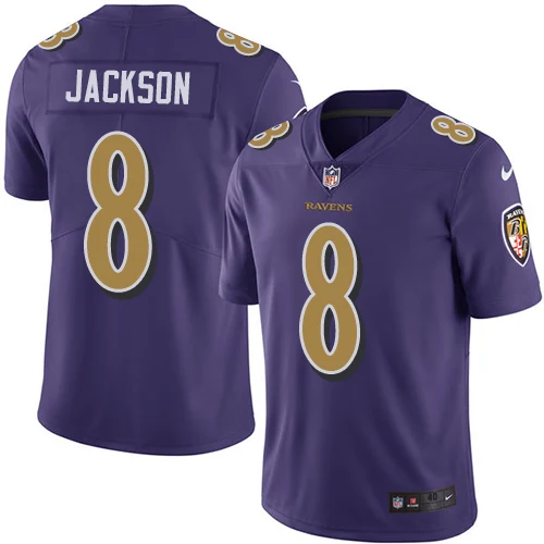 MEN Молодежные Дети высокое качество Baltimore Lamar Jackson Ravens фиолетовый Джерси - Цвет: MEN