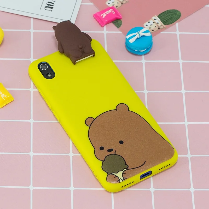 Bear-YW 3D Мультяшные игрушки Redmi Note 7 Чехол для Xiaomi Redmi Note 7 8 Pro силиконовый чехол с подставкой Redmi Note 8 Pro 8T Redmi 7A 7 8A 8 6A чехол - Цвет: Bear-YW