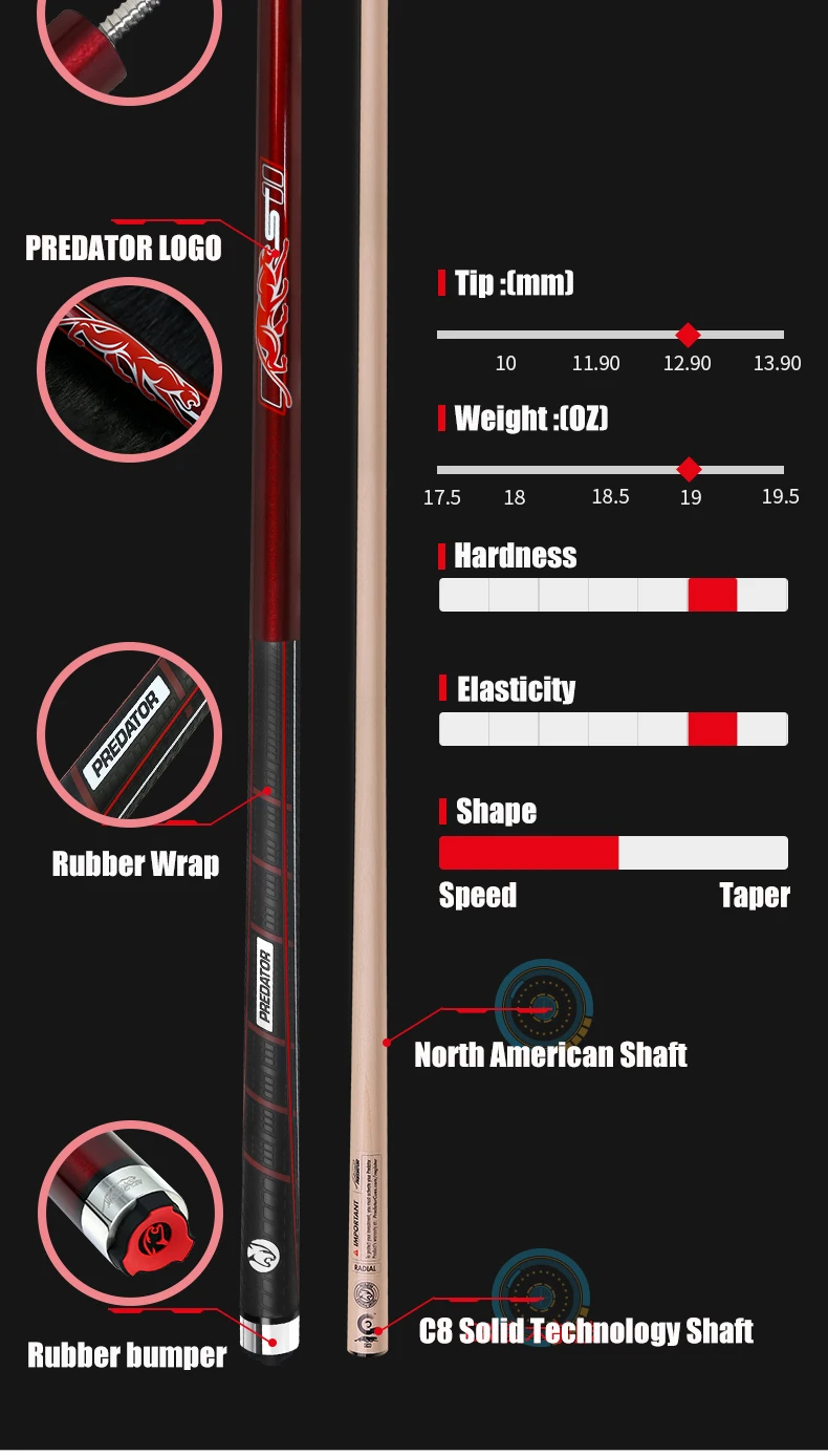 Официальный Хищник спорт-2 бильярдный кий C8 технология вал Профессиональный Teco биллар палка бильярдный кий с отличными подарками
