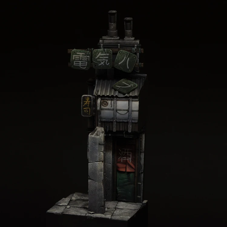 1/35 Японский магазин сцена каучуковая фигурка строительный комплект