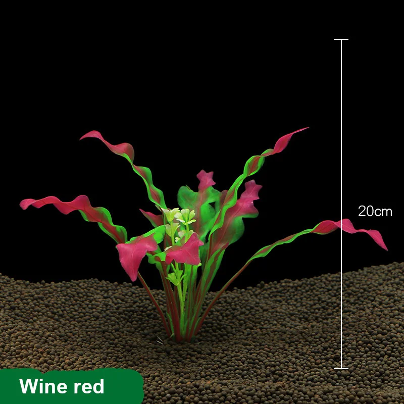 1 шт. искусственные растения для аквариума подводная пластиковая зеленая трава для аквариума орнамент аксессуары 3 цвета - Цвет: Wine red