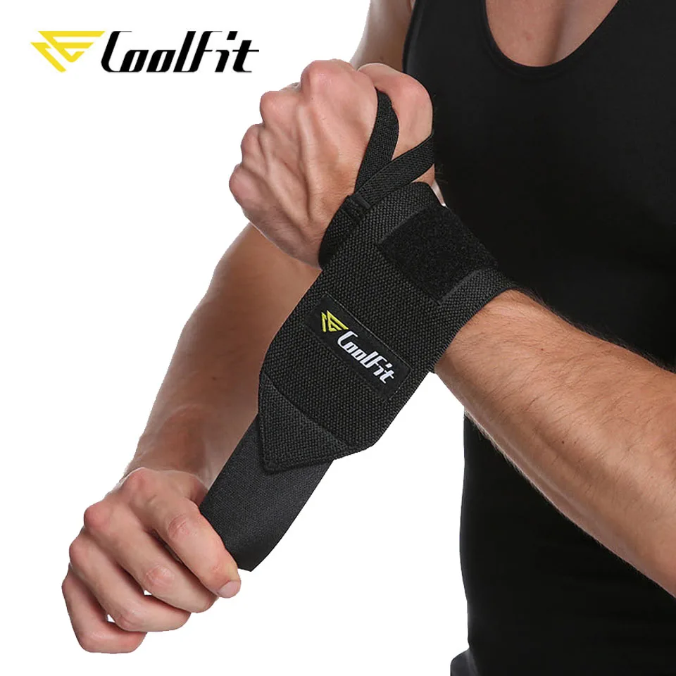 CoolFit 1 Pair Gym Fitness Weightlifting Bracers Powerlifting Wristband Support Elastic Wrist