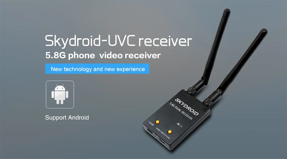 SKYDROID FPV Receiver - UVC Fuav Dual Antenna OTG 5.8G 150CH Full Channel FPV Receiver W/Audio For Android Smartphone Support transmitter 9 (1)