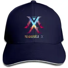 Monsta X Nebula Повседневный стиль Гольф черный плоский козырек шляпа