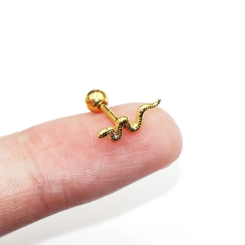 1Pc 100% Surgical Steel Barbell Studs Helix Tragus Rook Piercing Crystal Stars Conch flat back cartilage earring Jewelry Stud - Image 5