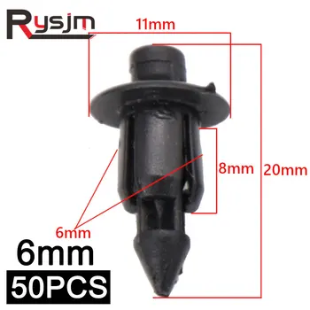 

50Pcs 6mm Fender Rivet Clips Hole ATV Fairing Fender Clip Auto Fastener Clips Fit For Suzuki Hayabusa GSXR 1300 1000 750 600