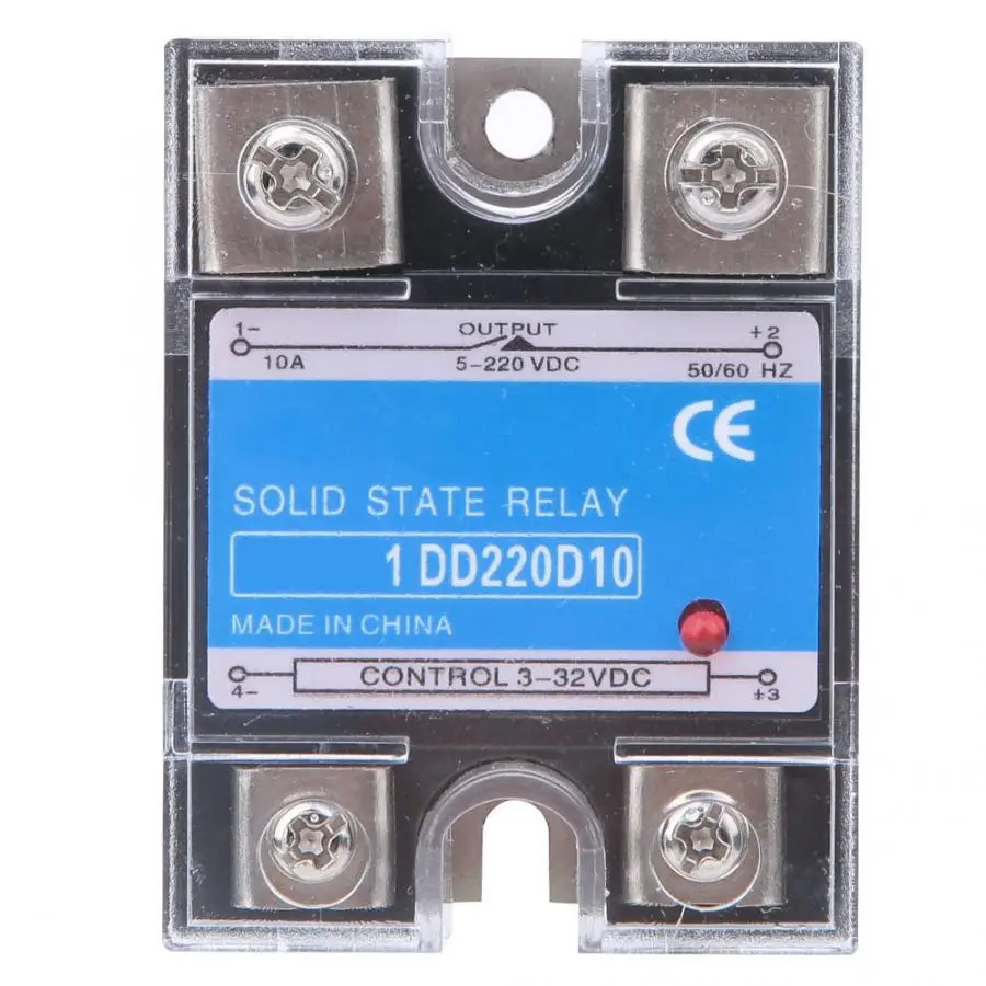 10A/25A/40A/60A/75A/80A/100A/120A твердотельное реле DC-DC SSR вход 3-32VDC нагрузки 5-220VDC реле управления