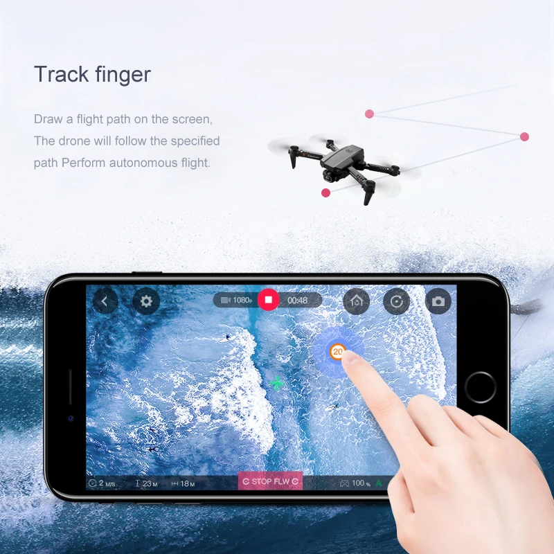 track finger draw a flight path on the screen; drone will follow