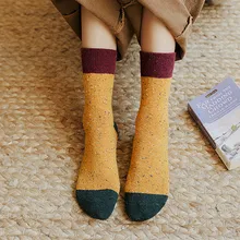 Новинка, женские носки, плюс размер, для женщин и взрослых, модные, лоскутные, хлопковые, уличные, средней длины, носки без пятки, Calcetines Navidad, удобные