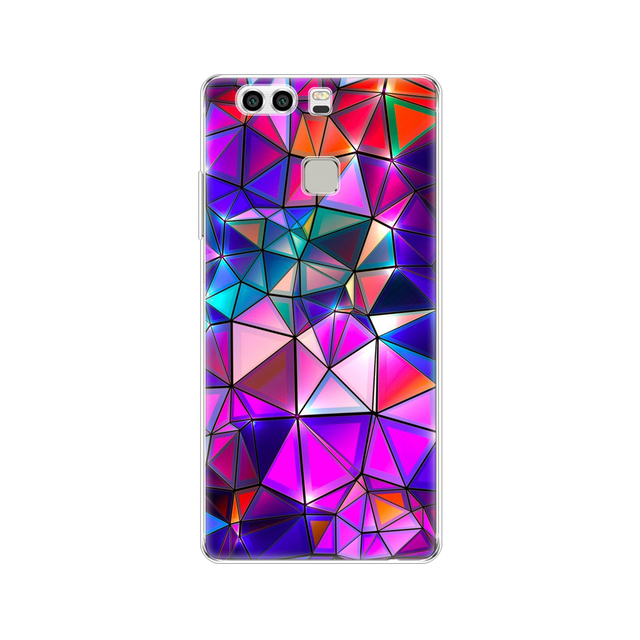 phone case for huawei P9 LITE PLUS 2016 soft tpu silicon back cover 360 full protective printing transparent coque