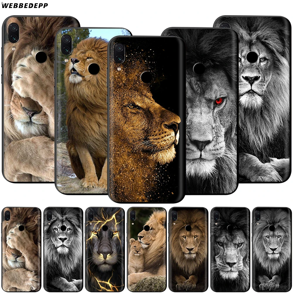 

Webbedepp Lion Alpha Male Case for Xiaomi Redmi Note 8 MI 3 6 8 9 A1 A2 A3 5X 6X 9T CC9 Lite SE Pro Max Pocophone F1