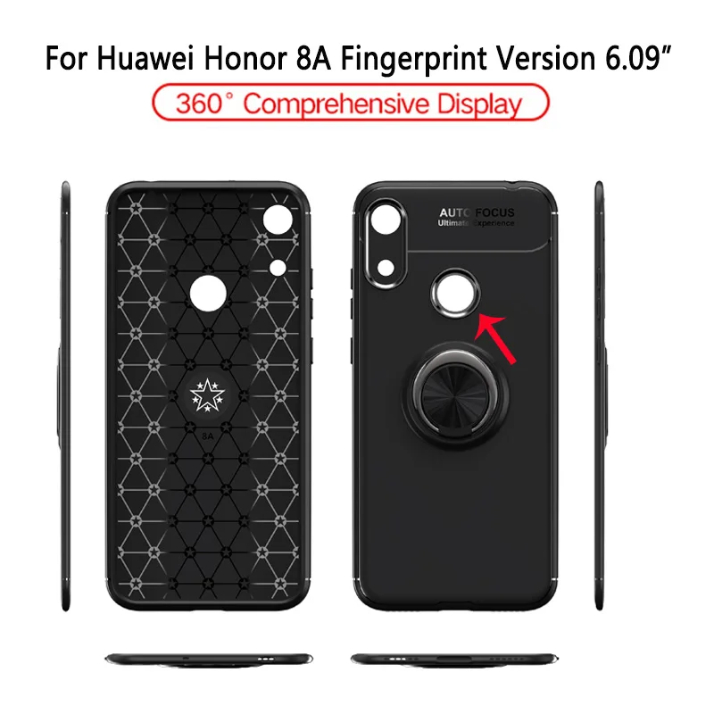 Чехол для huawei Honor Play 3, 3E, 7X, 8X Max, 8 S, 8C, 8A, 9X, Premium Pro, отпечаток пальца, глобальная версия, магнитное кольцо, чехол-подставка для автомобиля