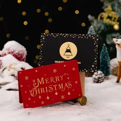 Lot de cartes de vœux de noël, 6 pièces, estampillées à chaud, avec enveloppe, carte postale de bénédiction pour ami et famille 