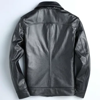 

Real Men Spring Autumn Cow Leather Jacekt Vintage Motorcycle Jacket Mens Clothing Jaqueta De Couro YY1022