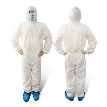 

Protective Clothing White Coverall Hazmat Suit Hospital Disposable Isolation Protective Clothing