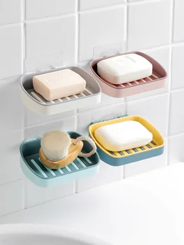 

1Pc Then Drain Soap Holder Wall Hanging Soap Box Bathroom Hole-Free Soap Holder Soap Box