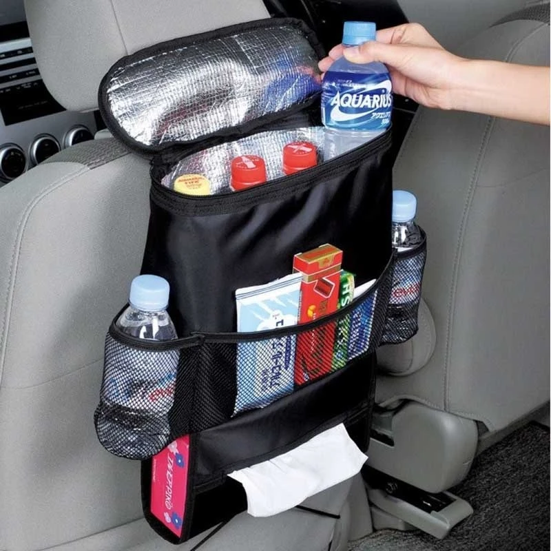 

Multifunction Car Seat Organizer Mum Bag Oxford Waterproof Baby Feeding Bottle Cover Thermal Bag Tissue Box Storage Hanging Bags