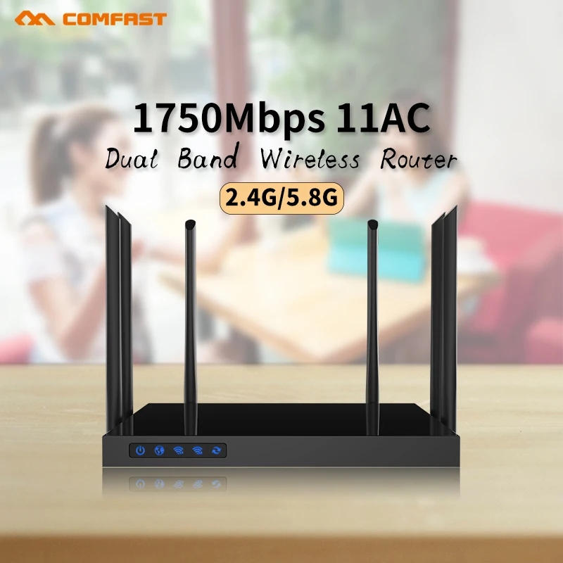

1750Mbps Gigabit wifi Router 500mW high power wireless indoor AP 802.11ac Dual Band openwrt poe router + 6*6dBi antennas