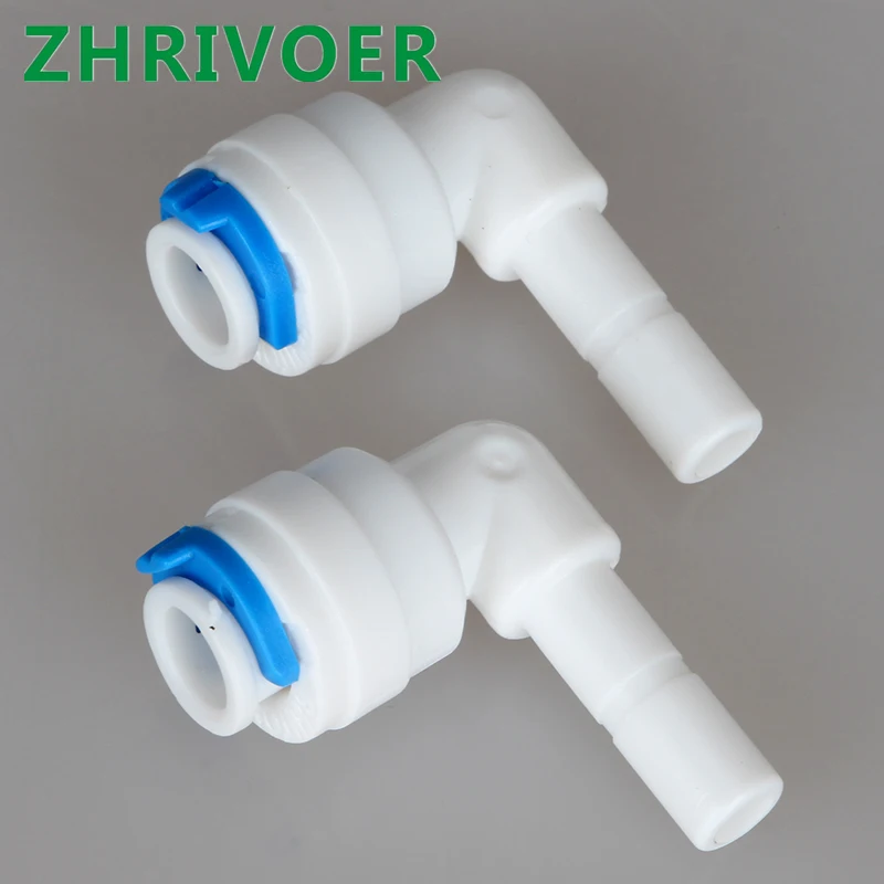 1/4" 3/8" Hose Connection To 1/4" 3/8" Pipe Reverse Osmosis Aquarium System Quick CouplingRO Water Plastic Pipe Fitting Elbow