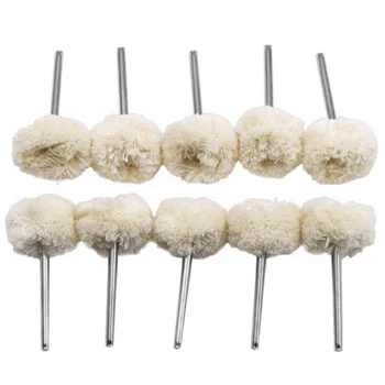 

10pcs Polishing Wheels 1inch Woolen Thread Polishing Wheels Buffing Pads Woodworking Shank Rotary Tools Parts