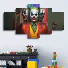 

No Framed Joker Clown Movie Joaquin Phoenix 5 Panel Wall Art Canvas HD Decorative Printed Posters Paintings Home Decor Pictures